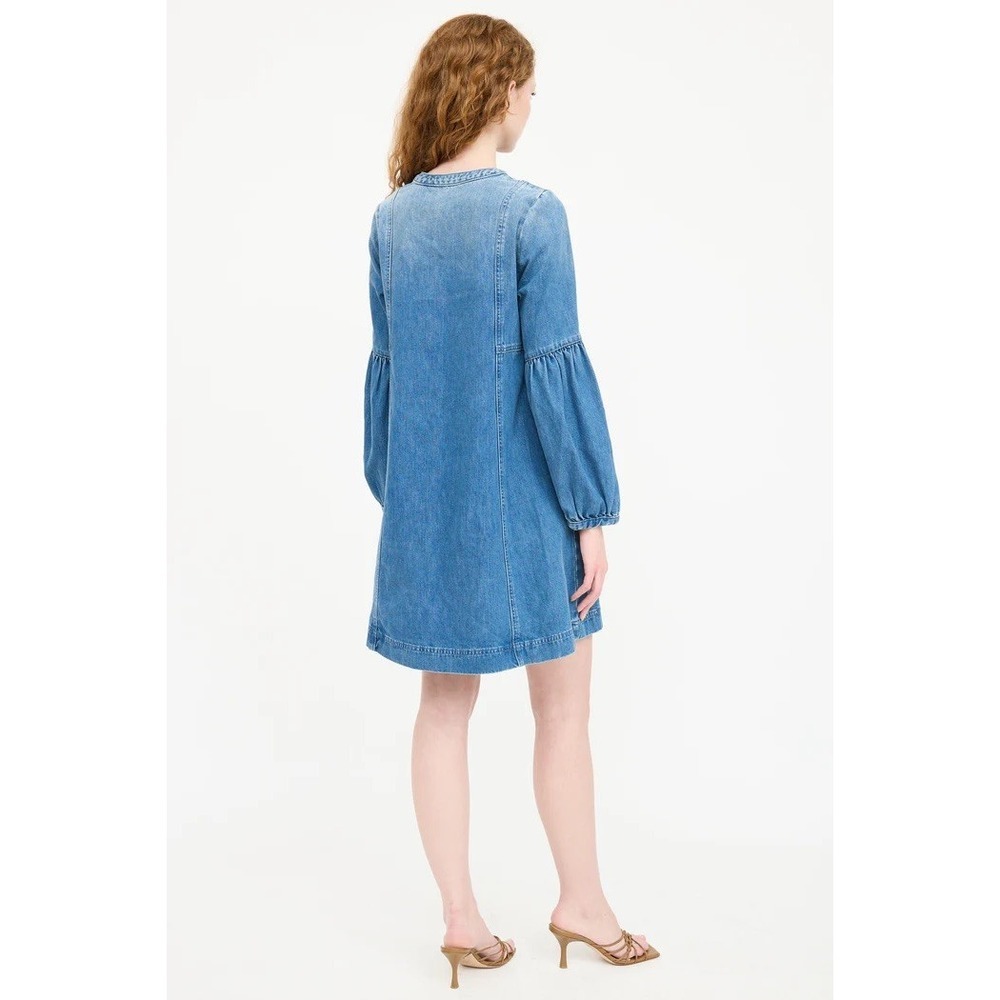 Ulla Johnson Denim Deren Tie Dress Size 0 100% Cotton - Picture 4 of 11